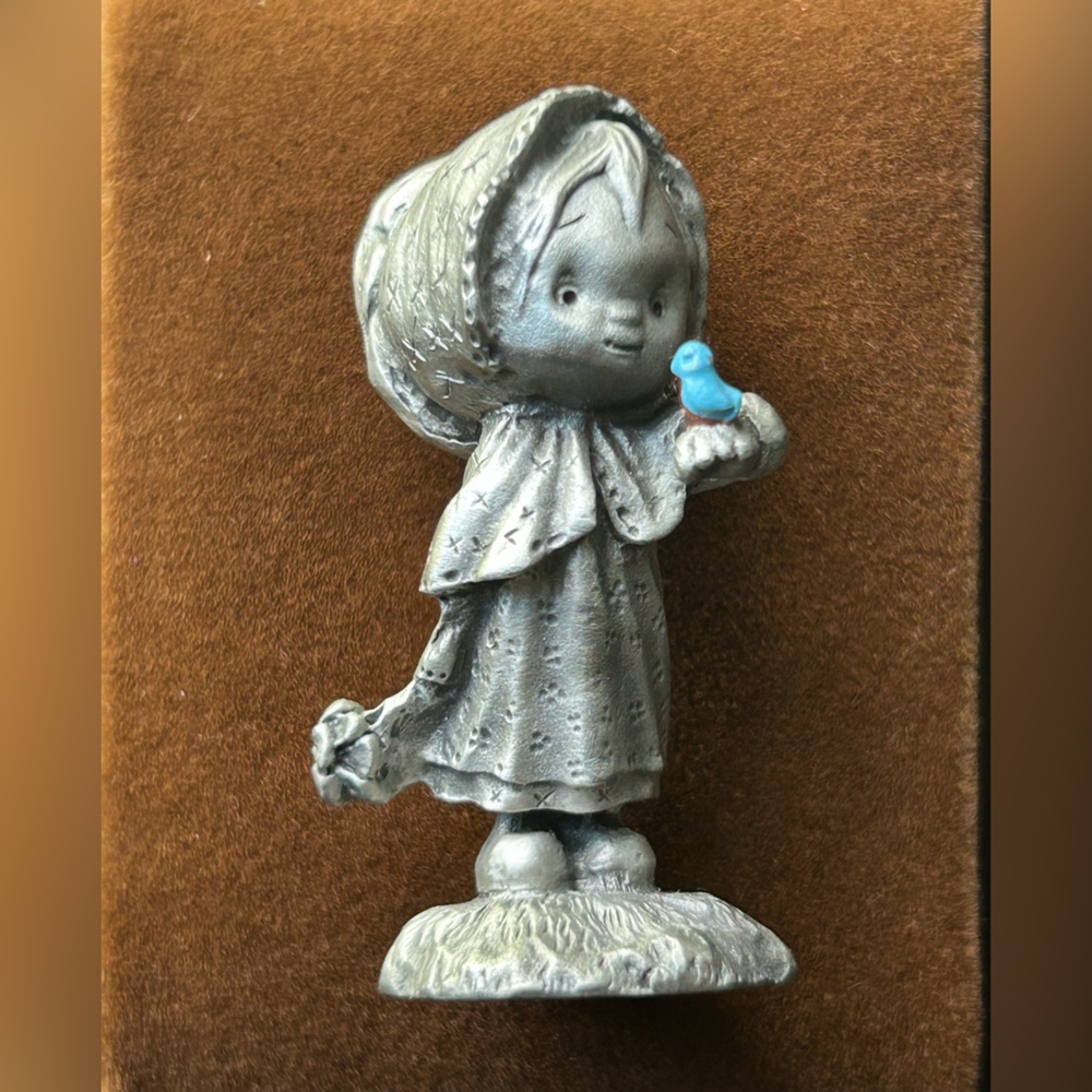 Hallmark Little Gallery Betsey Clark HAPPY DAY with Bluebird Pewter Figurine